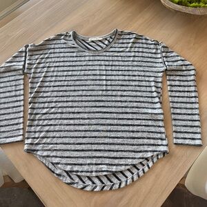 Rag & Bone Gray and Black Striped Top